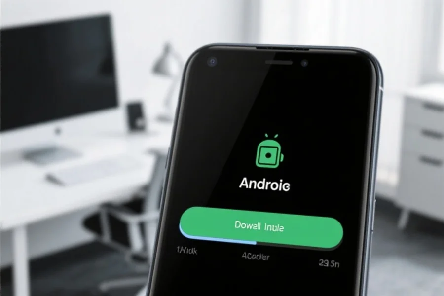 Android手机显示应用下载安装中